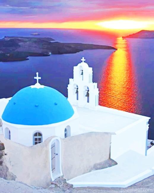 Santorini City Sunrise NEW Painting By Numbers Kits