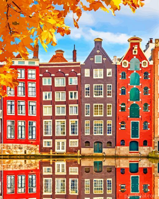 Amsterdam Buildings Painting By Numbers Kits