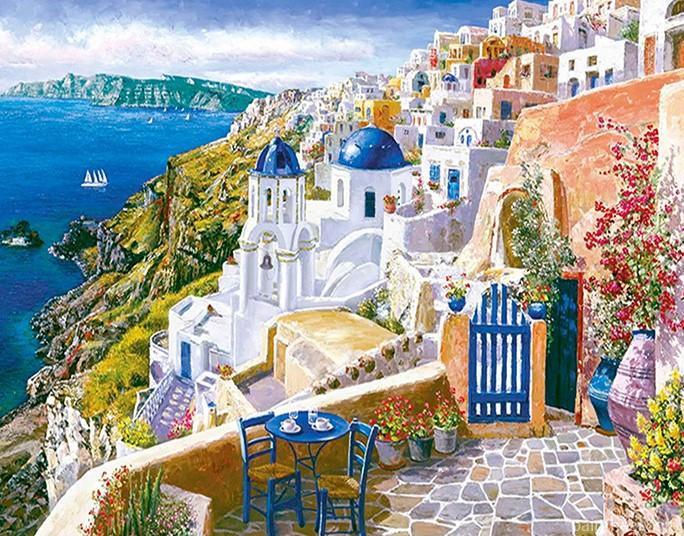 View from Santorini Cities Painting By Numbers Kits