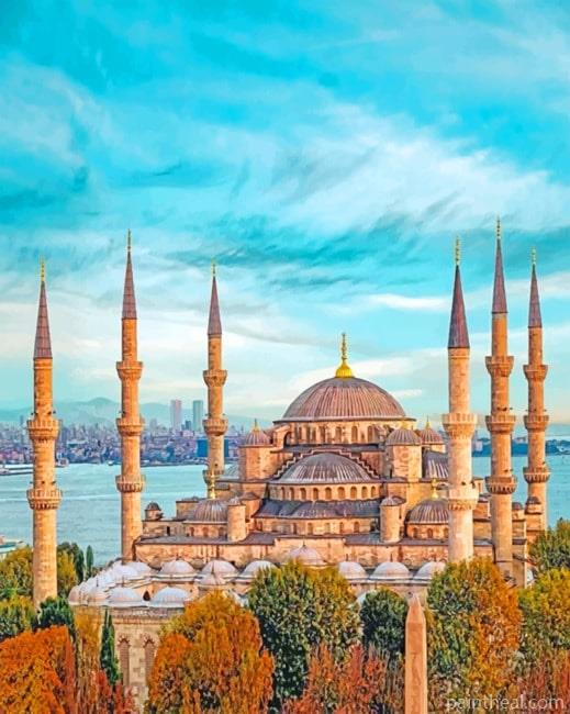 The Blue Mosque Cities Painting By Numbers Kits