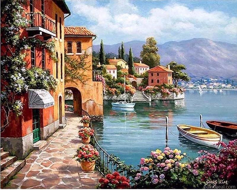 Seaside Italy Town Painting By Numbers Kits