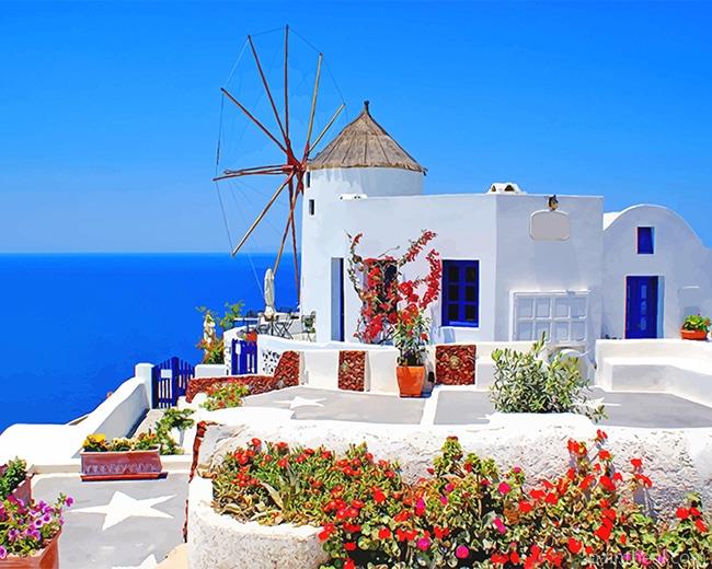 Greece Island Santorini NEW Painting By Numbers Kits