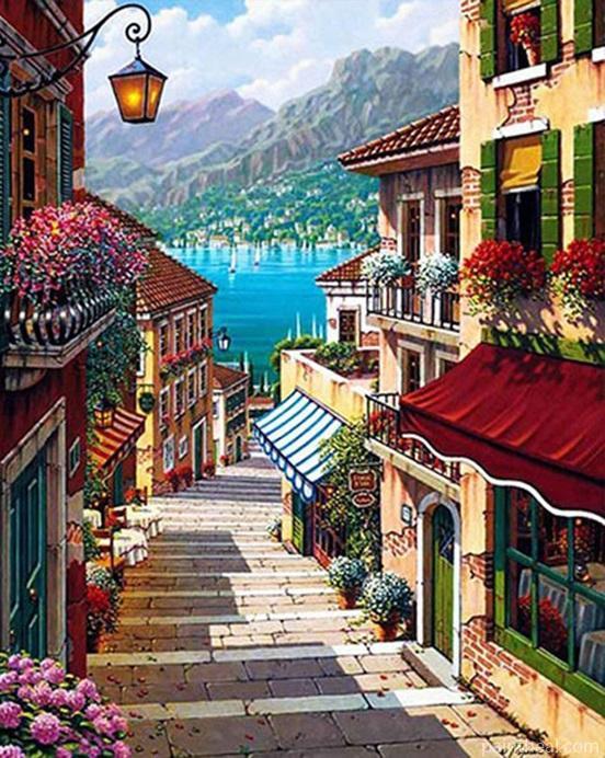 Bellagio Village Italy Painting By Numbers Kits