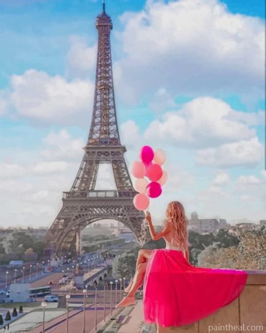 Girl In Paris France Europe NEW Painting By Numbers Kits