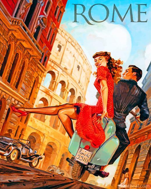 Rome Italy Illustration Painting By Numbers Kits