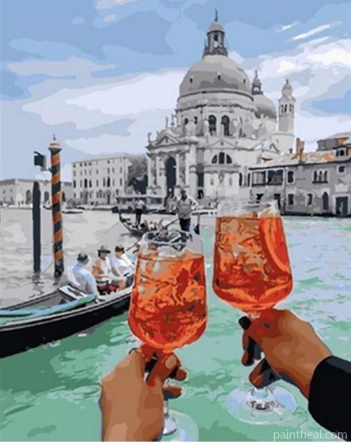 Romantic couple in Venice Cities Painting By Numbers Kits