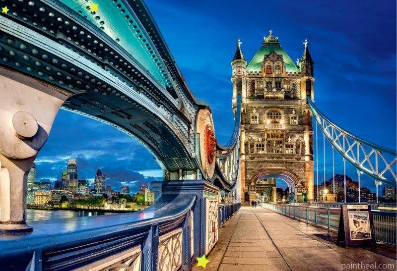 Nightscape on London Bridge Cities Painting By Numbers Kits