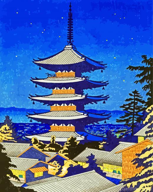 Yasaka Shrine Japane Painting By Numbers Kits