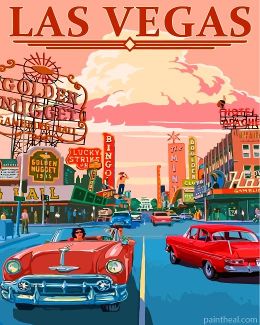 Las Vegas Poster Painting By Numbers Kits