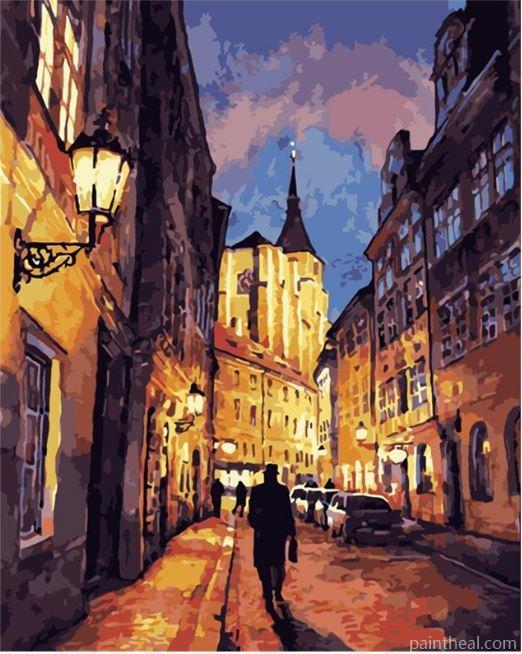Prague Night Cities Painting By Numbers Kits