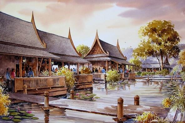 Wat Prayurawongsawat Bangkok Cities Painting By Numbers Kits