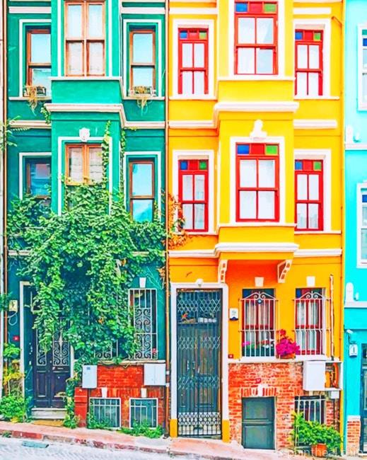 Colorful Houses NEW Painting By Numbers Kits
