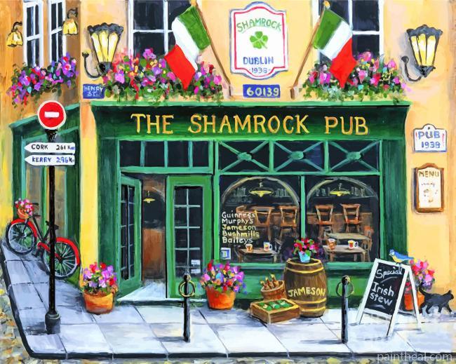 The Shamrock Pub Art Painting By Numbers Kits