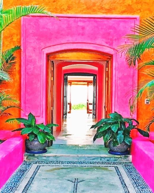 Pink Mexican Architecture NEW Painting By Numbers Kits
