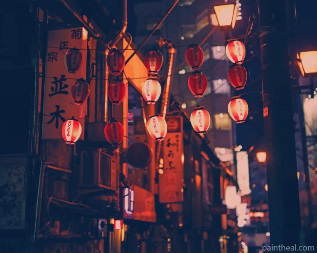 Japan Streets Painting By Numbers Kits