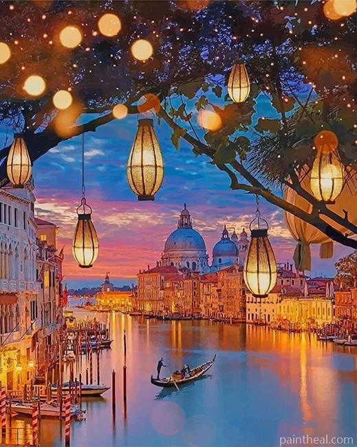 Venice Italy Night Painting By Numbers Kits