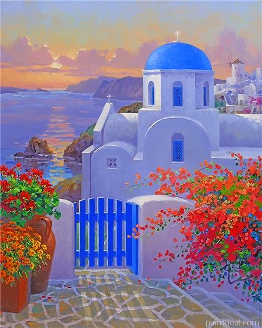 Santorini Thira Island Painting By Numbers Kits