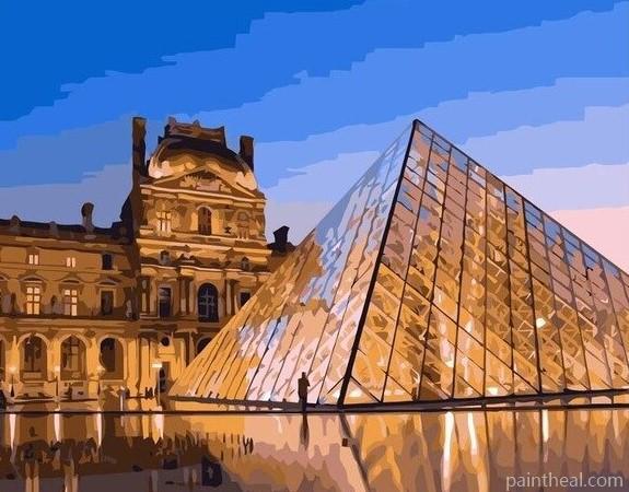 Louvre Pyramid Paris Cities Painting By Numbers Kits