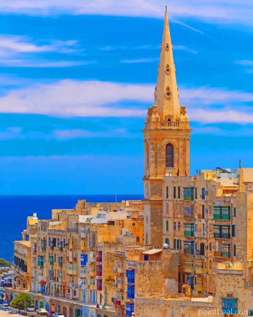 Valletta City Gate Malta Painting By Numbers Kits