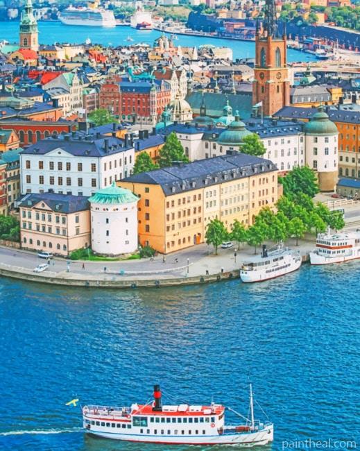 Sweden Seascape Stockholm Painting By Numbers Kits