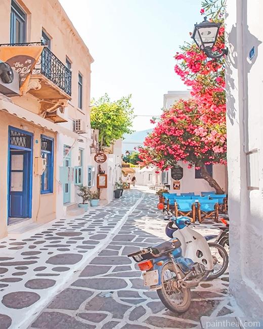 Greece Street Painting By Numbers Kits