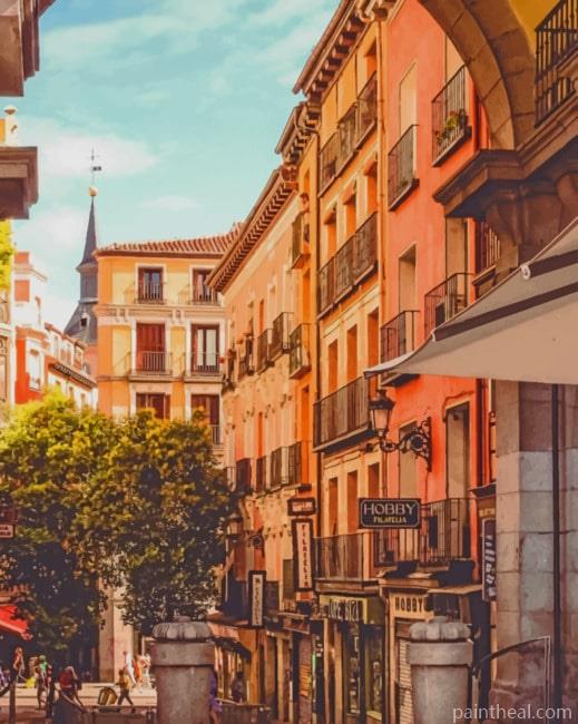 Madrid Streets Spain Painting By Numbers Kits