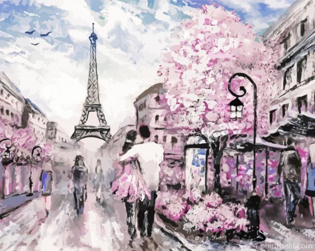 Pink And Grey Paris Painting By Numbers Kits