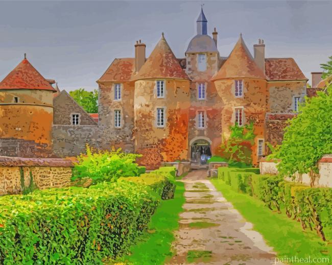Burgundy France Buildings Painting By Numbers Kits