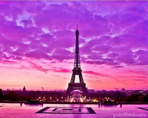 Sunset Eiffel Tower Cities Painting By Numbers Kits