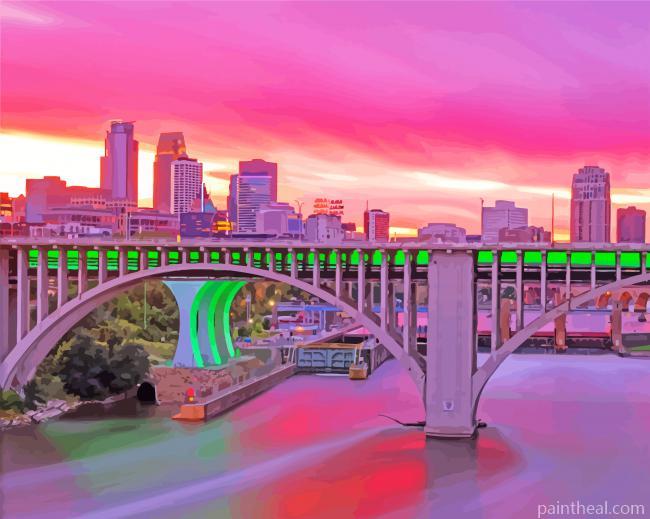 Minneapolis At Sunset Painting By Numbers Kits