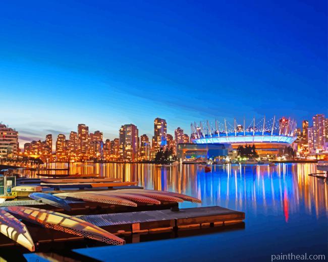 Burnaby City At Night Painting By Numbers Kits