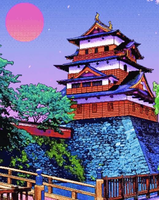 Aesthetic Japanese Building Painting By Numbers Kits