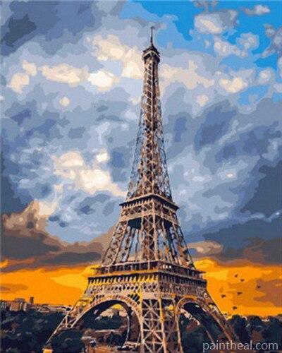 Paris Cloudy Sky Cities Painting By Numbers Kits