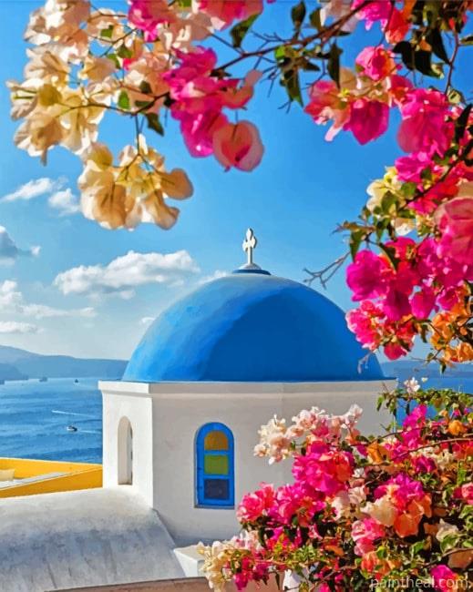 Castle Of Oia Greece Cities Painting By Numbers Kits