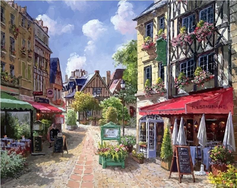 Restaurants In Athens Cities Painting By Numbers Kits