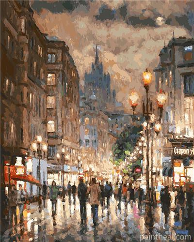 Moscow Night Walk Cities Painting By Numbers Kits