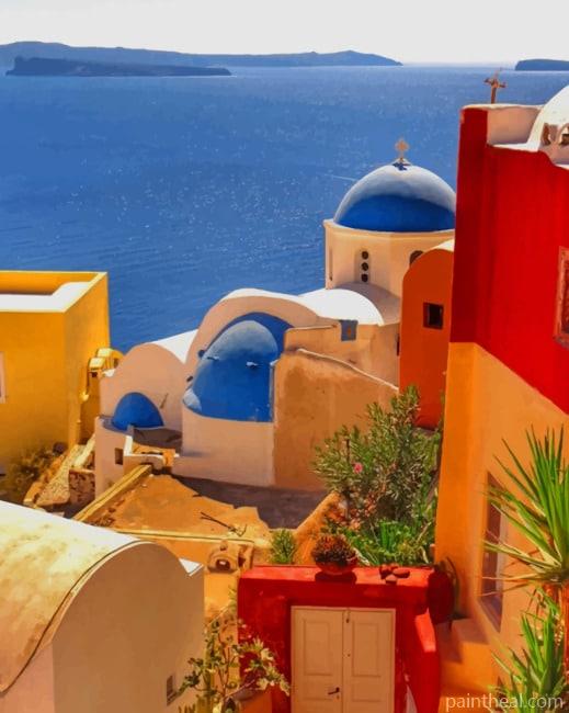 Aesthetic Oia Santorini NEW Painting By Numbers Kits