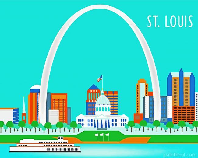 St Louis Mo Illustration Painting By Numbers Kits
