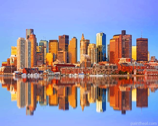 Boston Skyline Painting By Numbers Kits