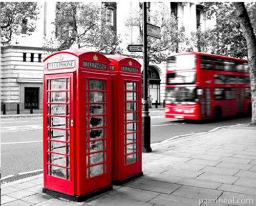 London Telephone Booth Cities Painting By Numbers Kits