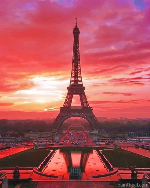 Eiffel Tower Sunset Painting By Numbers Kits