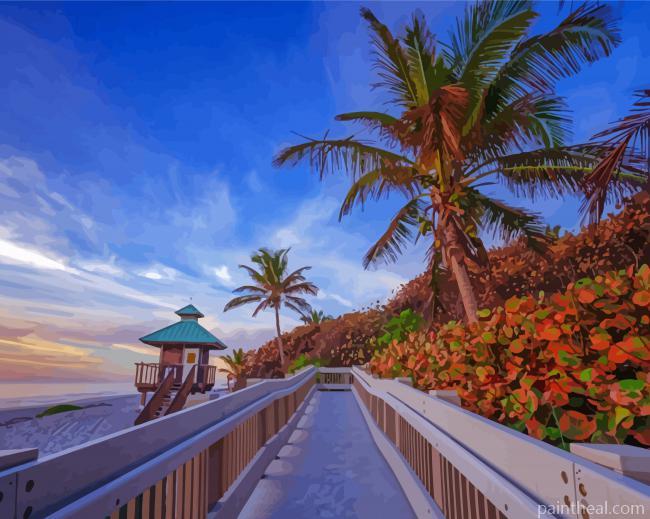Boardwalk In Boca Raton Painting By Numbers Kits