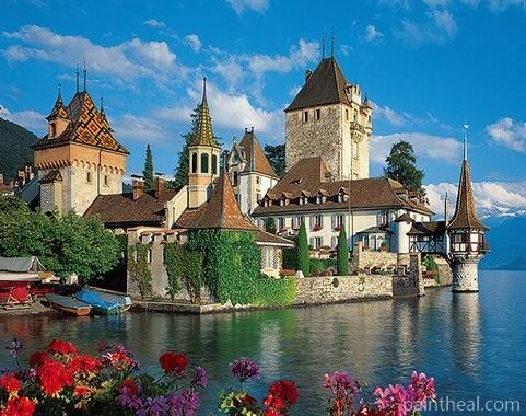 Oberhofen Castle Cities Painting By Numbers Kits