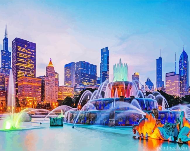 Buckingham Fountain Painting By Numbers Kits