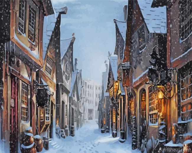 Snowy Hogsmeade Painting By Numbers Kits