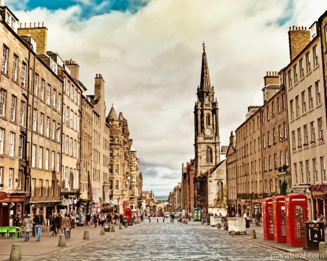 Royal Mile Edinburgh Scotland Painting By Numbers Kits