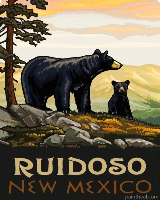 Ruidoso New Mexico Poster Painting By Numbers Kits