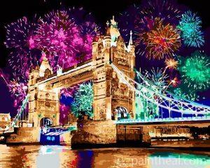 London Tower Bridge With Firework Painting By Numbers Kits