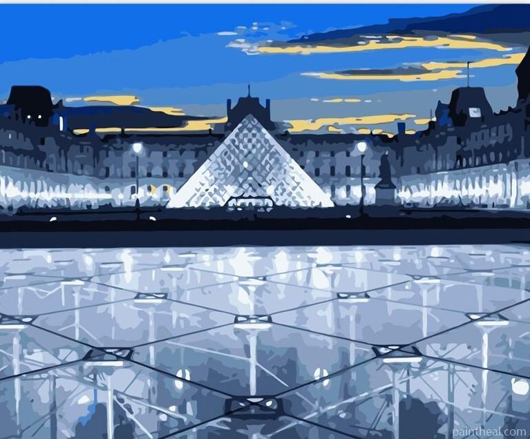 Louvre Museum Paris Cities Painting By Numbers Kits