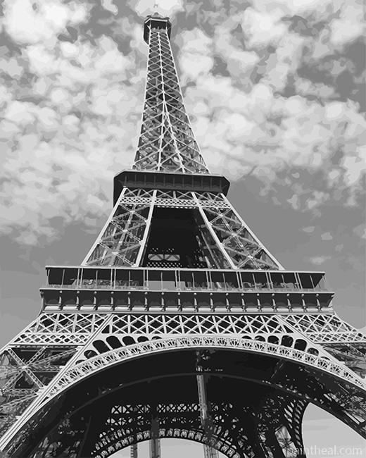 Eiffel Tower Black And White NEW Painting By Numbers Kits